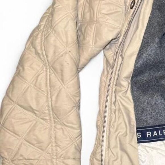Chaps Ralph Lauren Men’s Quilted Jacket Size Large Beige Tan Corduroy Collar - Picture 7 of 7